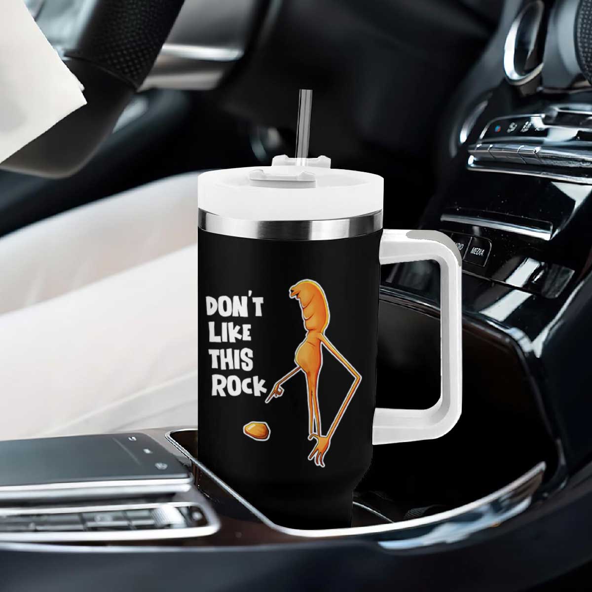Marcus The Worm Meme Tumbler With Handle Do Not Like This Rock TS14 Print Your Wear