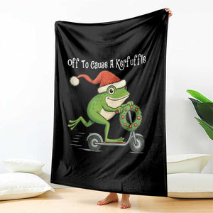 Off To Cause A Kerfuffle Throw Blanket Funny Frog Christmas TS14 Print Your Wear