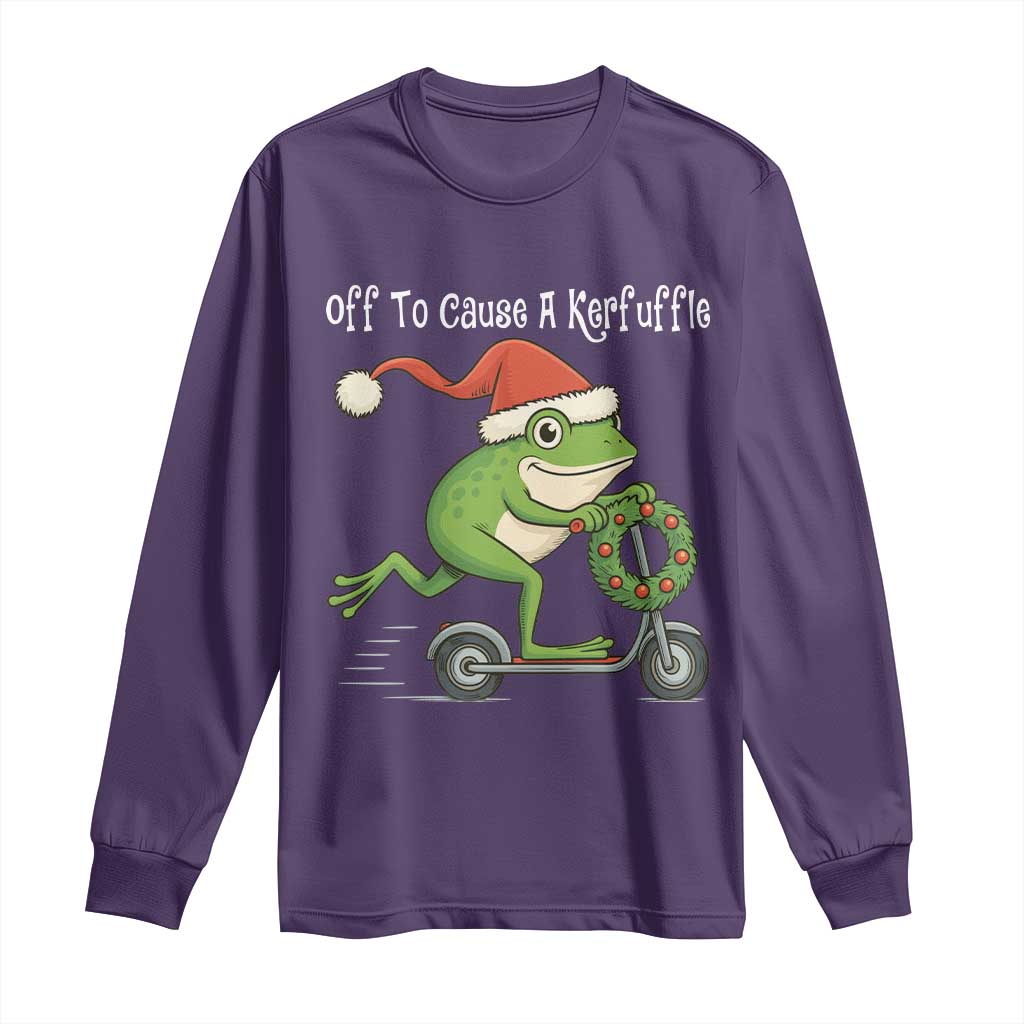 Off To Cause A Kerfuffle Long Sleeve Shirt Funny Frog Christmas TS14 Purple Print Your Wear