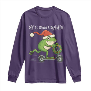 Off To Cause A Kerfuffle Long Sleeve Shirt Funny Frog Christmas TS14 Purple Print Your Wear