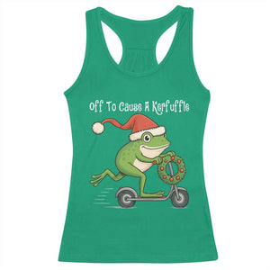 Off To Cause A Kerfuffle Racerback Tank Top Funny Frog Christmas TS14 Irish Green Print Your Wear