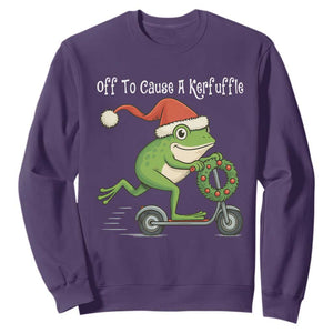 Off To Cause A Kerfuffle Sweatshirt Funny Frog Christmas TS14 Purple Print Your Wear