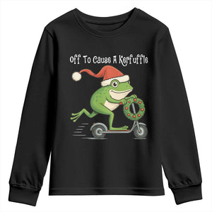 Off To Cause A Kerfuffle Youth Sweatshirt Funny Frog Christmas TS14 Black Print Your Wear