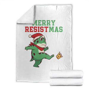 Merry Resistmas Frog Christmas Throw Blanket TS14 White Print Your Wear