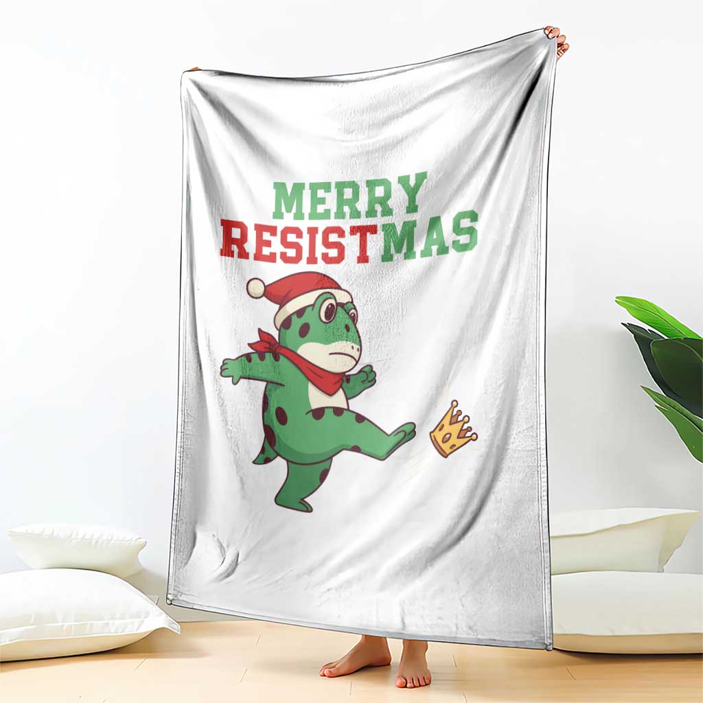 Merry Resistmas Frog Christmas Throw Blanket TS14 Print Your Wear