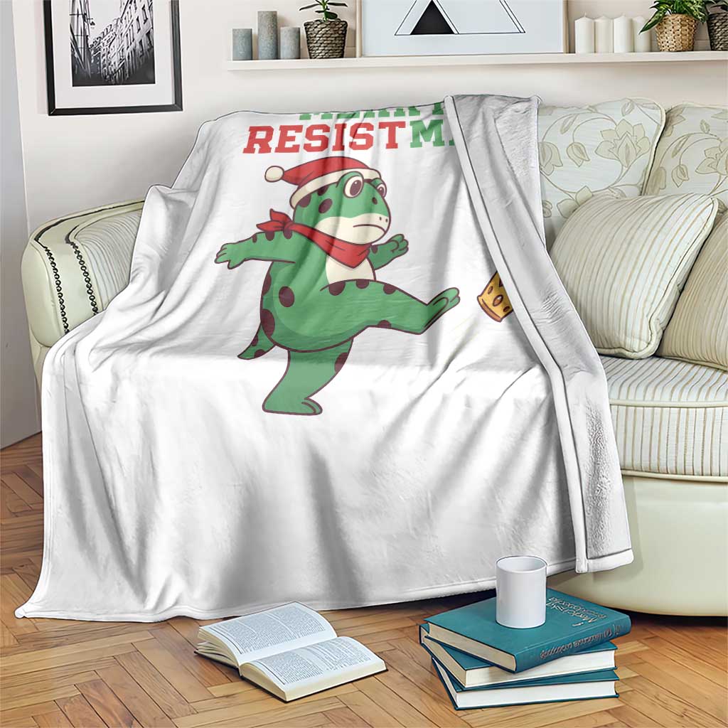 Merry Resistmas Frog Christmas Throw Blanket TS14 Print Your Wear