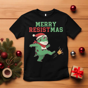 Merry Resistmas Frog Christmas T Shirt TS14 Black Print Your Wear