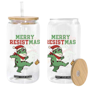Merry Resistmas Frog Christmas Glass Can TS14 Print Your Wear