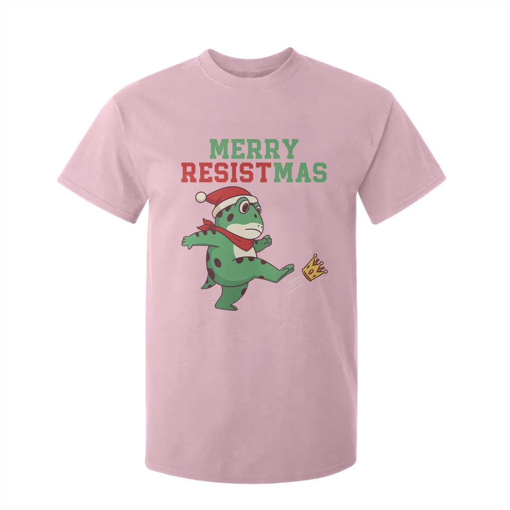 Merry Resistmas Frog Christmas T Shirt For Kid TS14 Light Pink Print Your Wear