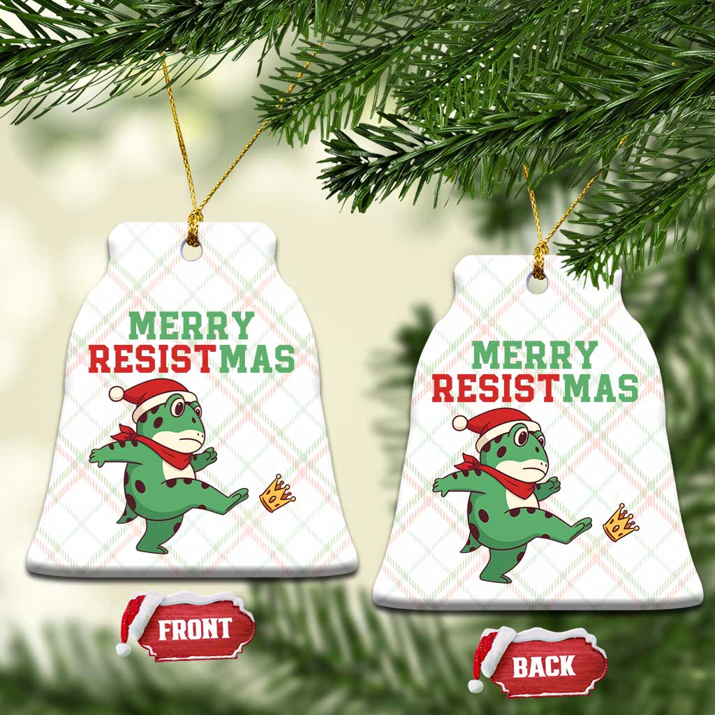 Merry Resistmas Frog Christmas Ceramic Ornament TS14 Print Your Wear