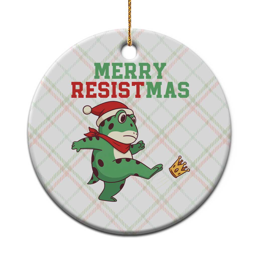 Merry Resistmas Frog Christmas Ceramic Ornament TS14 1pc Christmas Plaid Print Your Wear