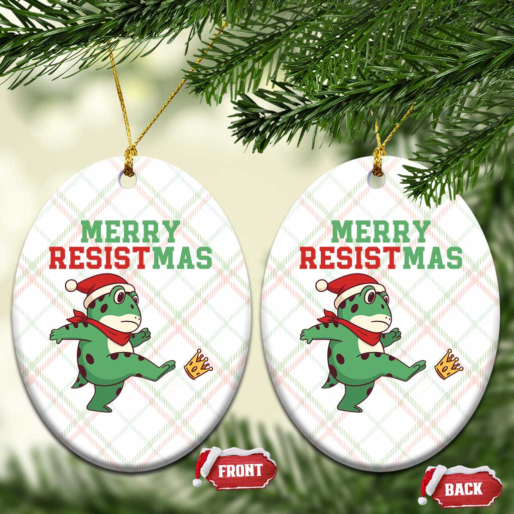 Merry Resistmas Frog Christmas Ceramic Ornament TS14 Print Your Wear