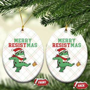 Merry Resistmas Frog Christmas Ceramic Ornament TS14 Print Your Wear