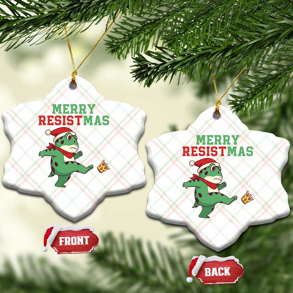 Merry Resistmas Frog Christmas Ceramic Ornament TS14 Print Your Wear