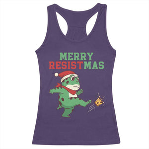 Merry Resistmas Frog Christmas Racerback Tank Top TS14 Purple Print Your Wear