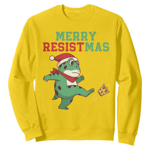 Merry Resistmas Frog Christmas Sweatshirt TS14 Daisy Print Your Wear