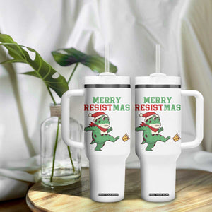 Merry Resistmas Frog Christmas Tumbler With Handle TS14 Print Your Wear