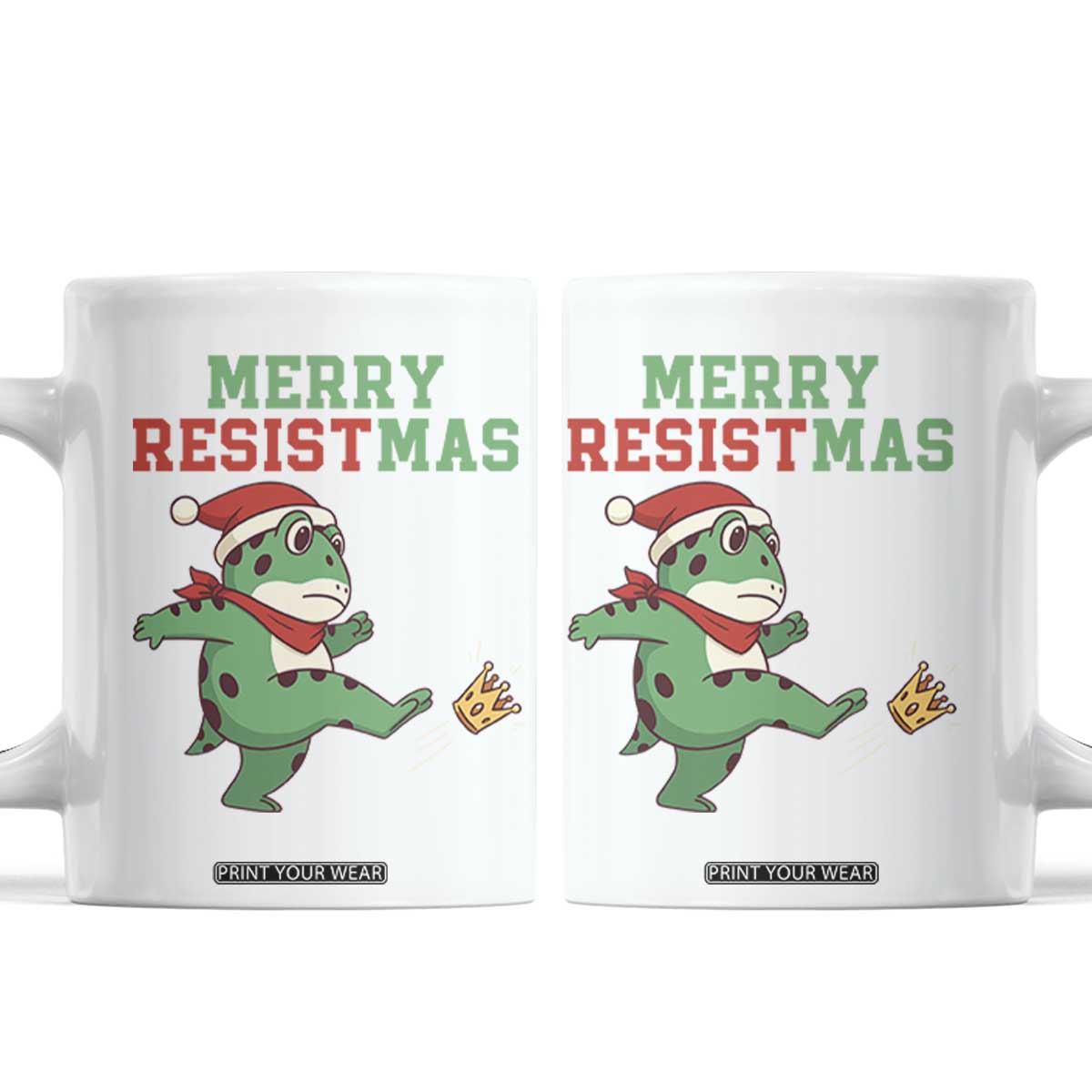 Merry Resistmas Frog Christmas Coffee Mug TS14 White Print Your Wear
