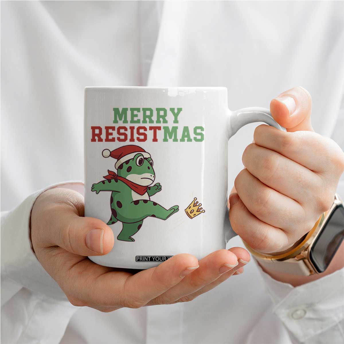 Merry Resistmas Frog Christmas Coffee Mug TS14 Print Your Wear