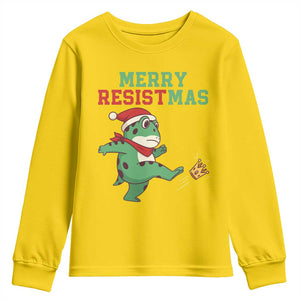 Merry Resistmas Frog Christmas Youth Sweatshirt TS14 Daisy Print Your Wear