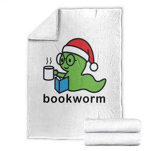 Bookworm Christmas Throw Blanket Reading Book Lover TS14 White Print Your Wear