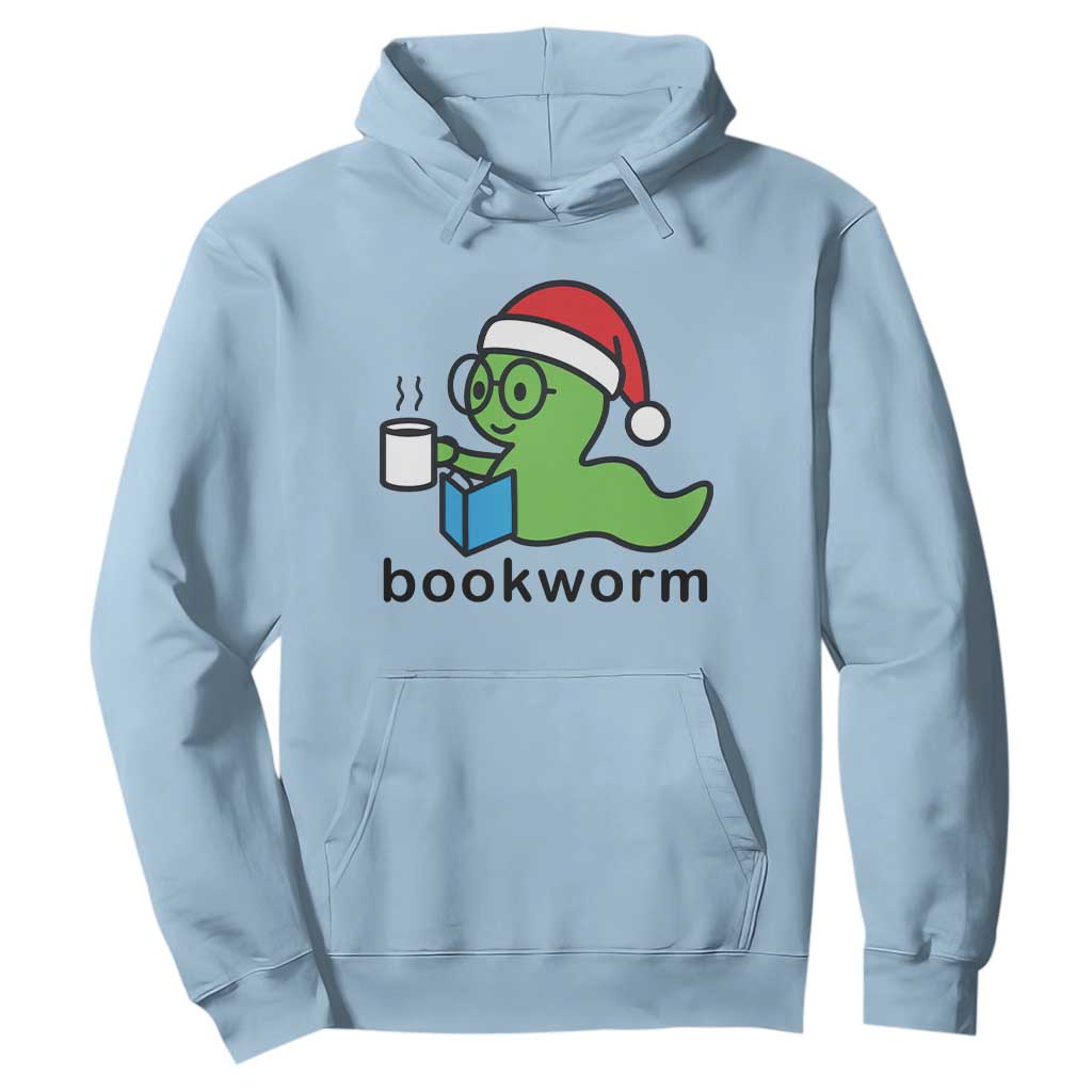 Bookworm Christmas Hoodie Reading Book Lover TS14 Light Blue Print Your Wear