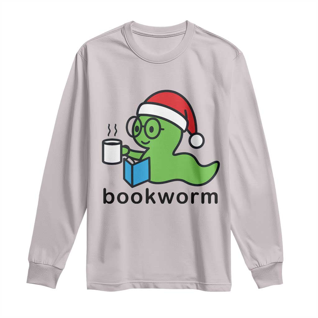 Bookworm Christmas Long Sleeve Shirt Reading Book Lover TS14 Ice Gray Print Your Wear
