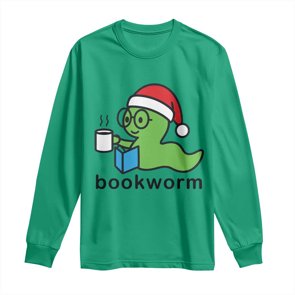 Bookworm Christmas Long Sleeve Shirt Reading Book Lover TS14 Irish Green Print Your Wear