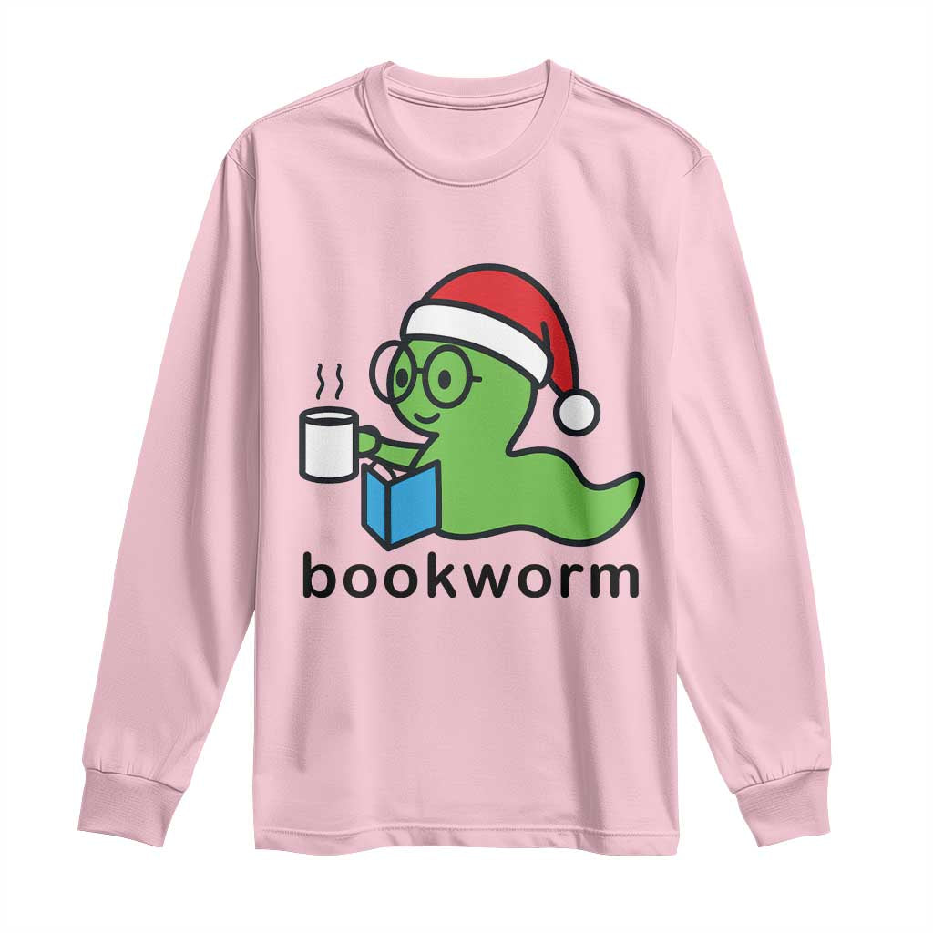 Bookworm Christmas Long Sleeve Shirt Reading Book Lover TS14 Light Pink Print Your Wear