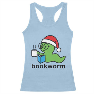 Bookworm Christmas Racerback Tank Top Reading Book Lover TS14 Light Blue Print Your Wear