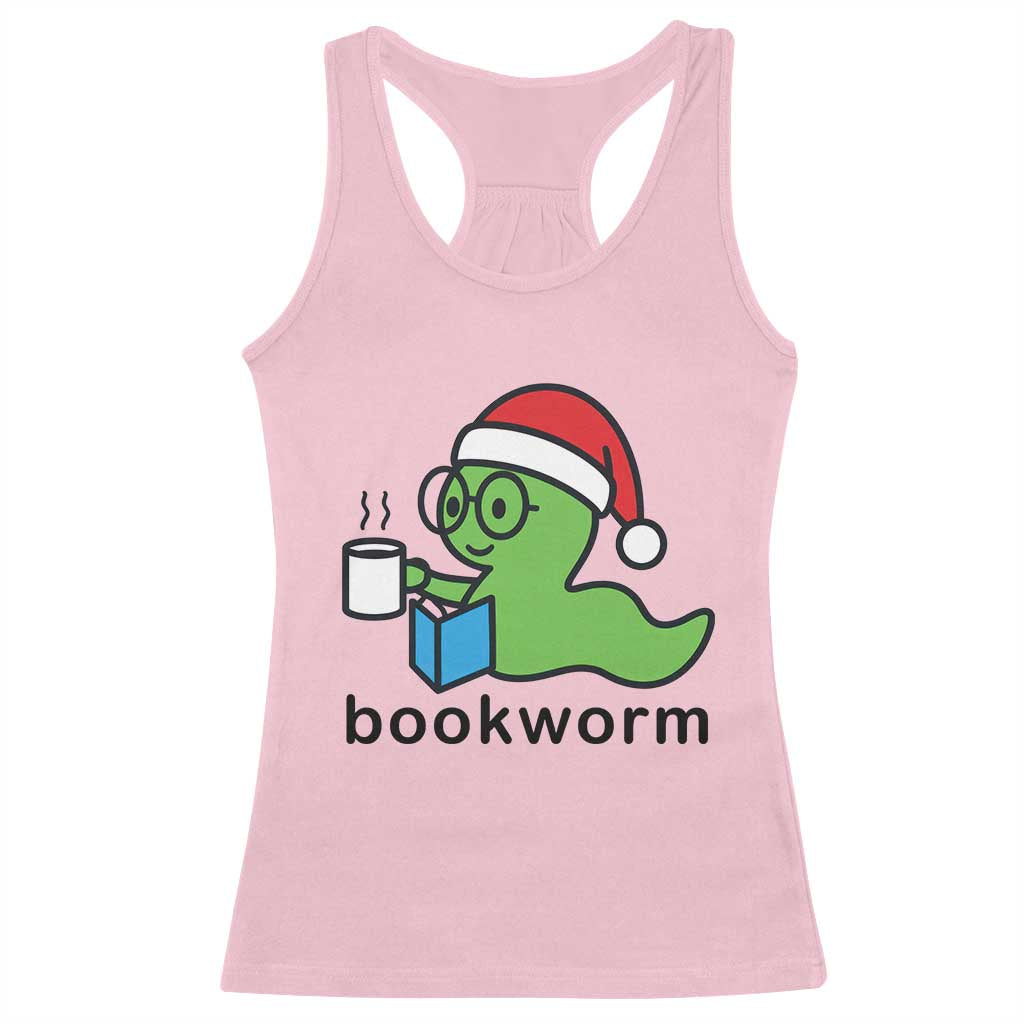 Bookworm Christmas Racerback Tank Top Reading Book Lover TS14 Light Pink Print Your Wear