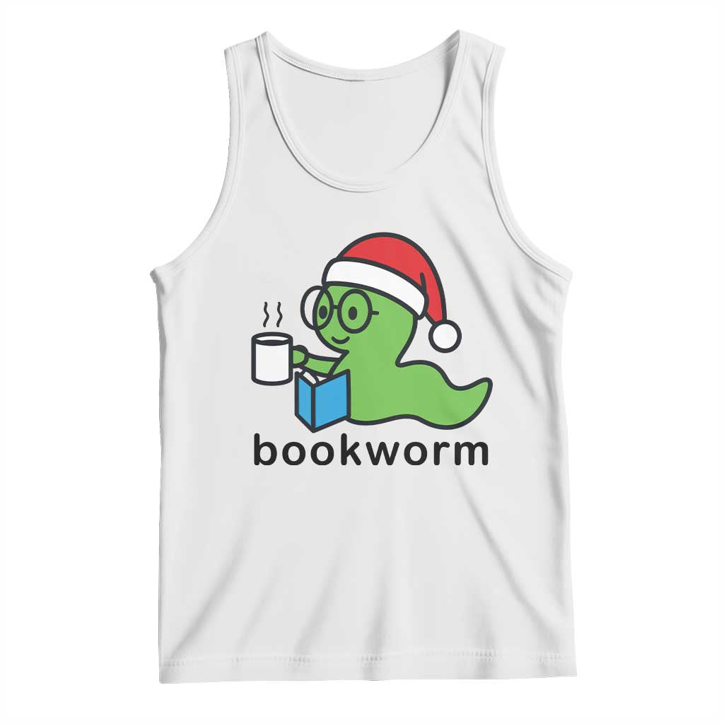 Bookworm Christmas Tank Top Reading Book Lover TS14 White Print Your Wear