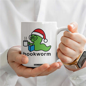 Bookworm Christmas Coffee Mug Reading Book Lover TS14 Print Your Wear