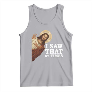 Funny Six Seven Meme Tank Top I Saw That 67 Times TS14 Athletic Heather Print Your Wear