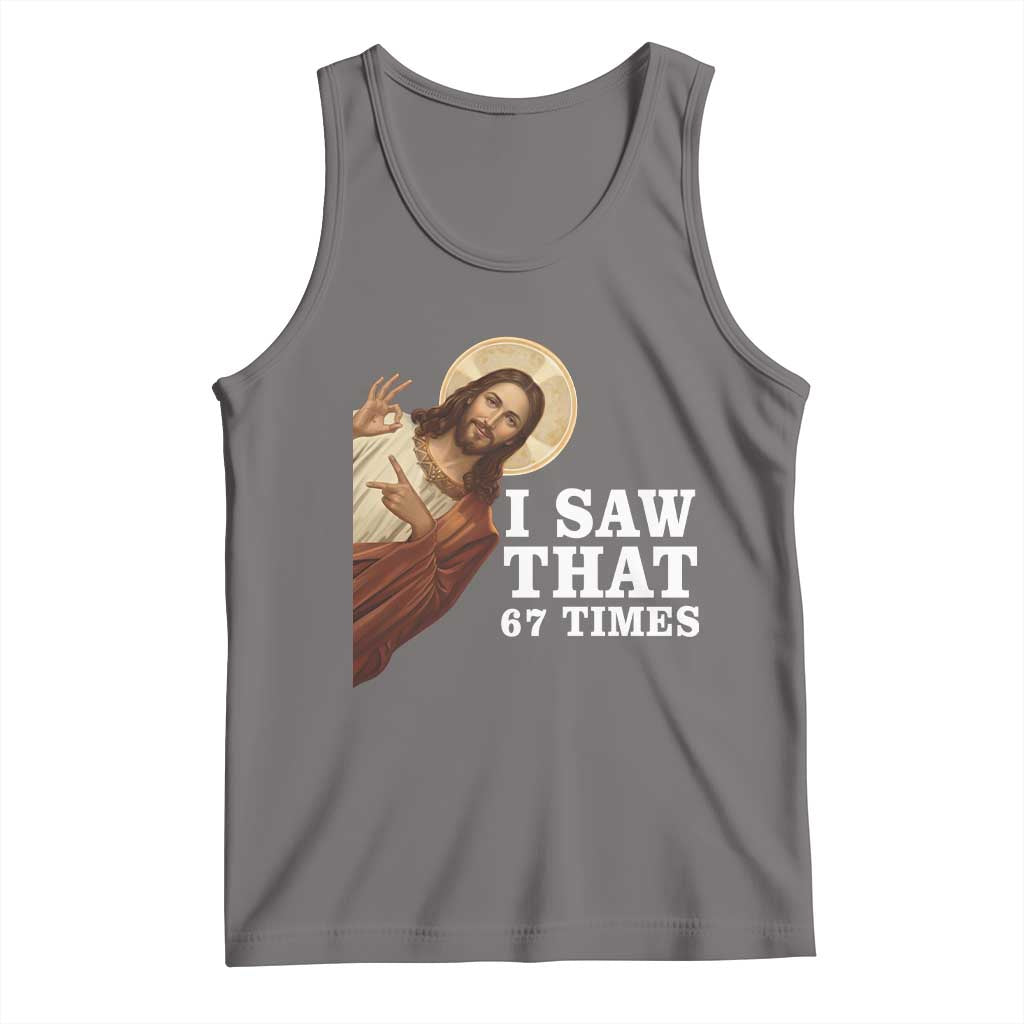 Funny Six Seven Meme Tank Top I Saw That 67 Times TS14 Deep Heather Print Your Wear