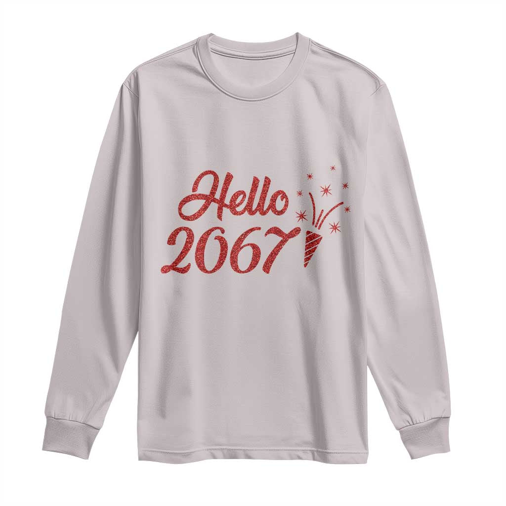 67 Six Seven Meme Long Sleeve Shirt New Year 2026 TS14 Ice Gray Print Your Wear