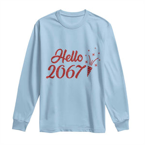 67 Six Seven Meme Long Sleeve Shirt New Year 2026 TS14 Light Blue Print Your Wear