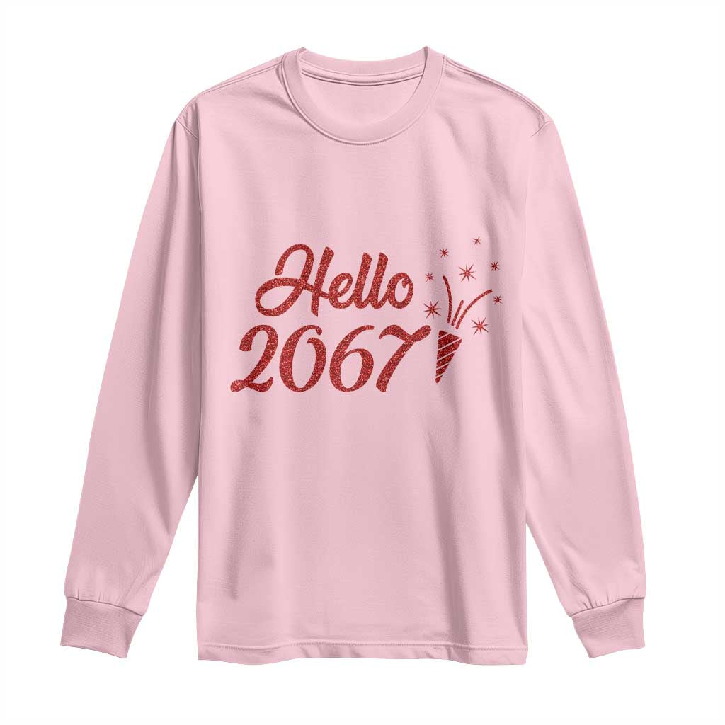 67 Six Seven Meme Long Sleeve Shirt New Year 2026 TS14 Light Pink Print Your Wear