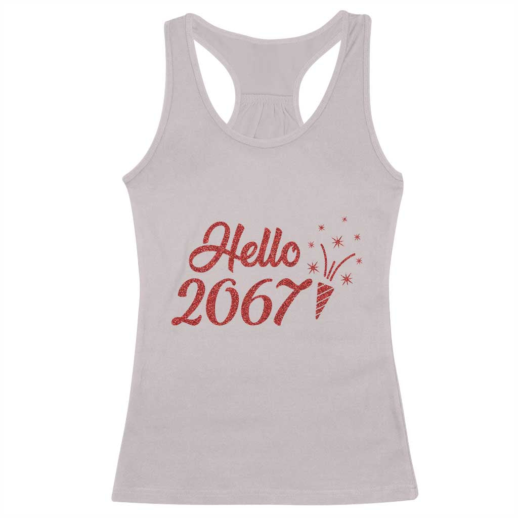 67 Six Seven Meme Racerback Tank Top New Year 2026 TS14 Ice Gray Print Your Wear
