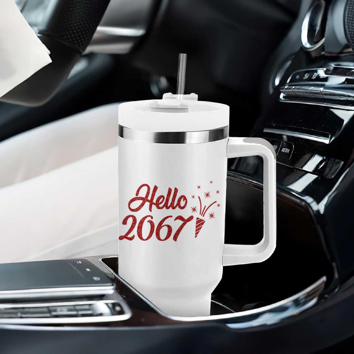 67 Six Seven Meme Tumbler With Handle New Year 2026 TS14 Print Your Wear
