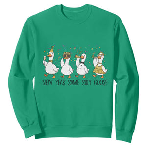 Silly Goose New Years 2026 Sweatshirt Cute Goose Party Holiday TS14 Irish Green Print Your Wear