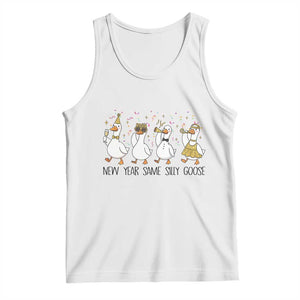 Silly Goose New Years 2026 Tank Top Cute Goose Party Holiday TS14 White Print Your Wear