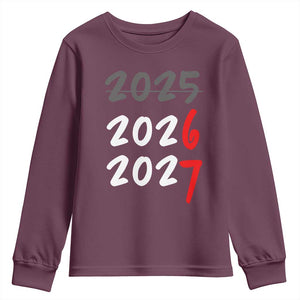 67 Six Seven Meme Youth Sweatshirt New Year 2026 Gen Alpha Slang TS14 Maroon Print Your Wear