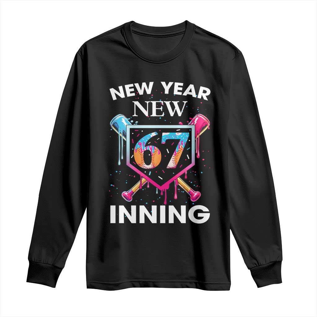 Funny Six Seven Meme Long Sleeve Shirt 67 Number Sports American Football Ice Cream Drip TS14 Black Print Your Wear