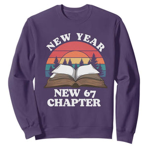Funny Six Seven Meme Sweatshirt New Year New 67 Chapter TS14 Purple Print Your Wear
