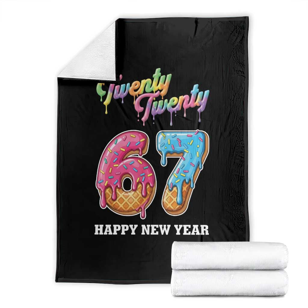 67 Six Seven Meme Throw Blanket New Year 2026 Ice Cream Drip TS14 Black Print Your Wear
