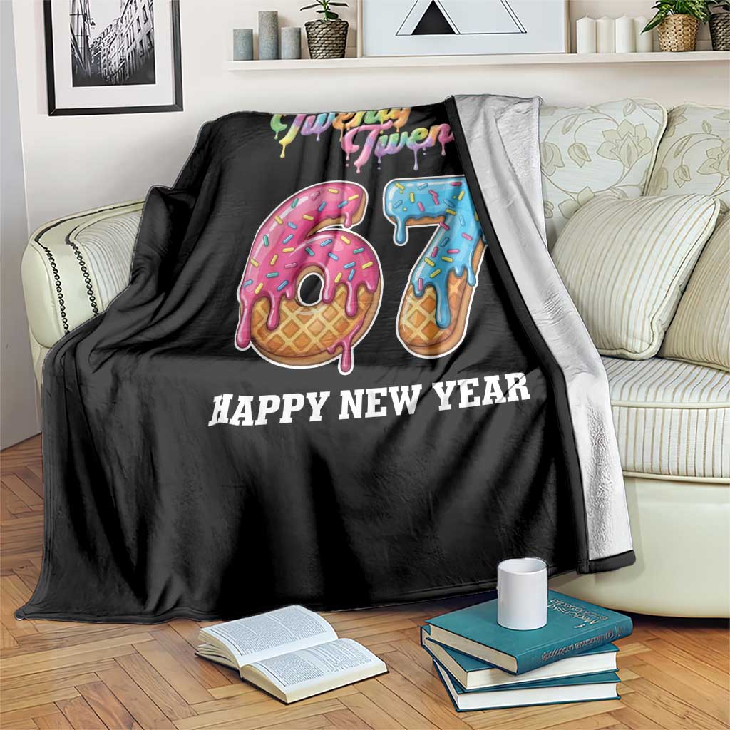 67 Six Seven Meme Throw Blanket New Year 2026 Ice Cream Drip TS14 Print Your Wear