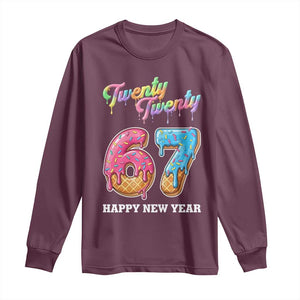 67 Six Seven Meme Long Sleeve Shirt New Year 2026 Ice Cream Drip TS14 Maroon Print Your Wear
