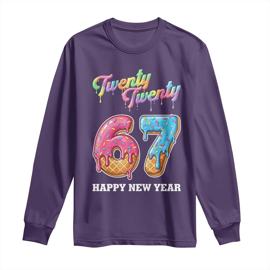 67 Six Seven Meme Long Sleeve Shirt New Year 2026 Ice Cream Drip TS14 Purple Print Your Wear