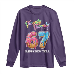 67 Six Seven Meme Long Sleeve Shirt New Year 2026 Ice Cream Drip TS14 Purple Print Your Wear